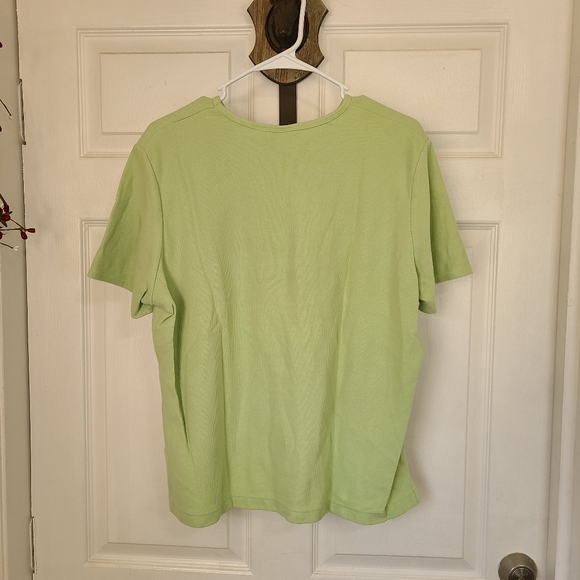 (446) Sonoma Woman's Short Sleeve Crewneck Blouse, Size: XL Color: Green - Picture 10 of 13